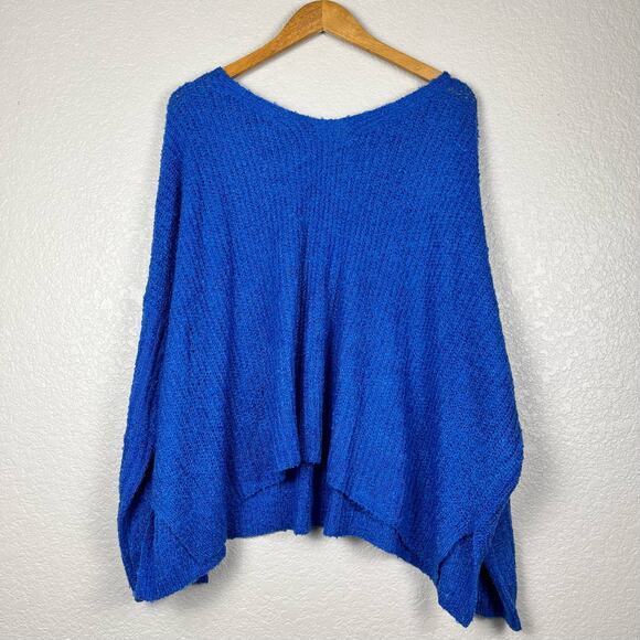 Lost + Wander Womens Sweater M/L Cobalt Blue Oversized Slouchy Coastal Beach - Picture 1 of 7